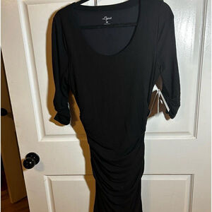 Lysse ruched midi dress body on black M nwt
